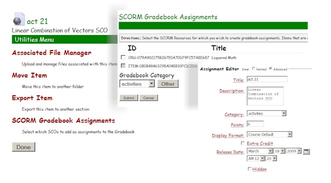 add SCO to Angel gradebook